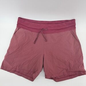 Tuff Athletics Active Shorts Womens XL Maroon Ribbed Waist Drawstring Pockets